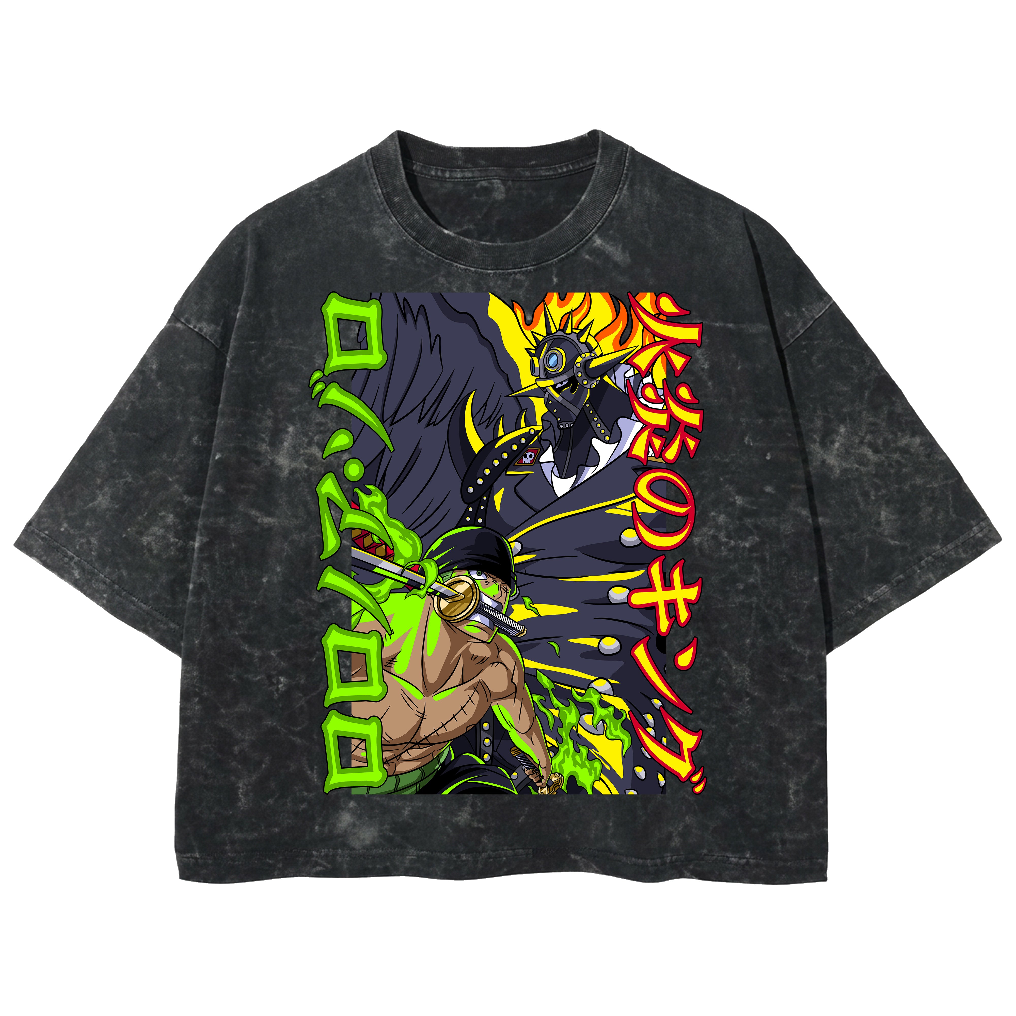 Playera streetwear premium de anime y gaming ExtraLife MX, corte boxy deluxe mineral wash heavyweight en color Acid Wash, moda urbana mexicana de culto.