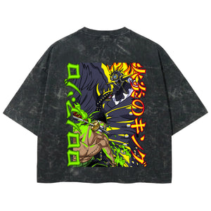 Playera streetwear premium de anime y gaming ExtraLife MX, corte boxy deluxe mineral wash heavyweight en color Acid Wash, moda urbana mexicana de culto.