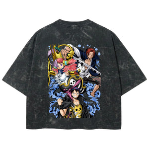 Playera streetwear premium de anime y gaming ExtraLife MX, corte boxy deluxe mineral wash heavyweight en color Acid Wash, moda urbana mexicana de culto.