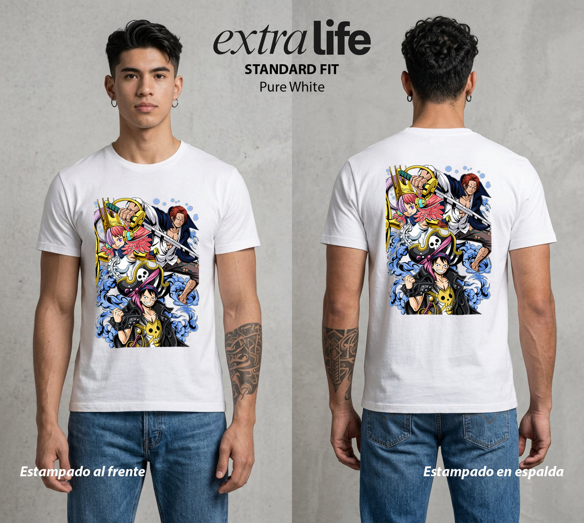 Mar de los Piratas | La Busqueda del Bien #03403 - Playera Classic Premium | Pure White - Foto en modelo