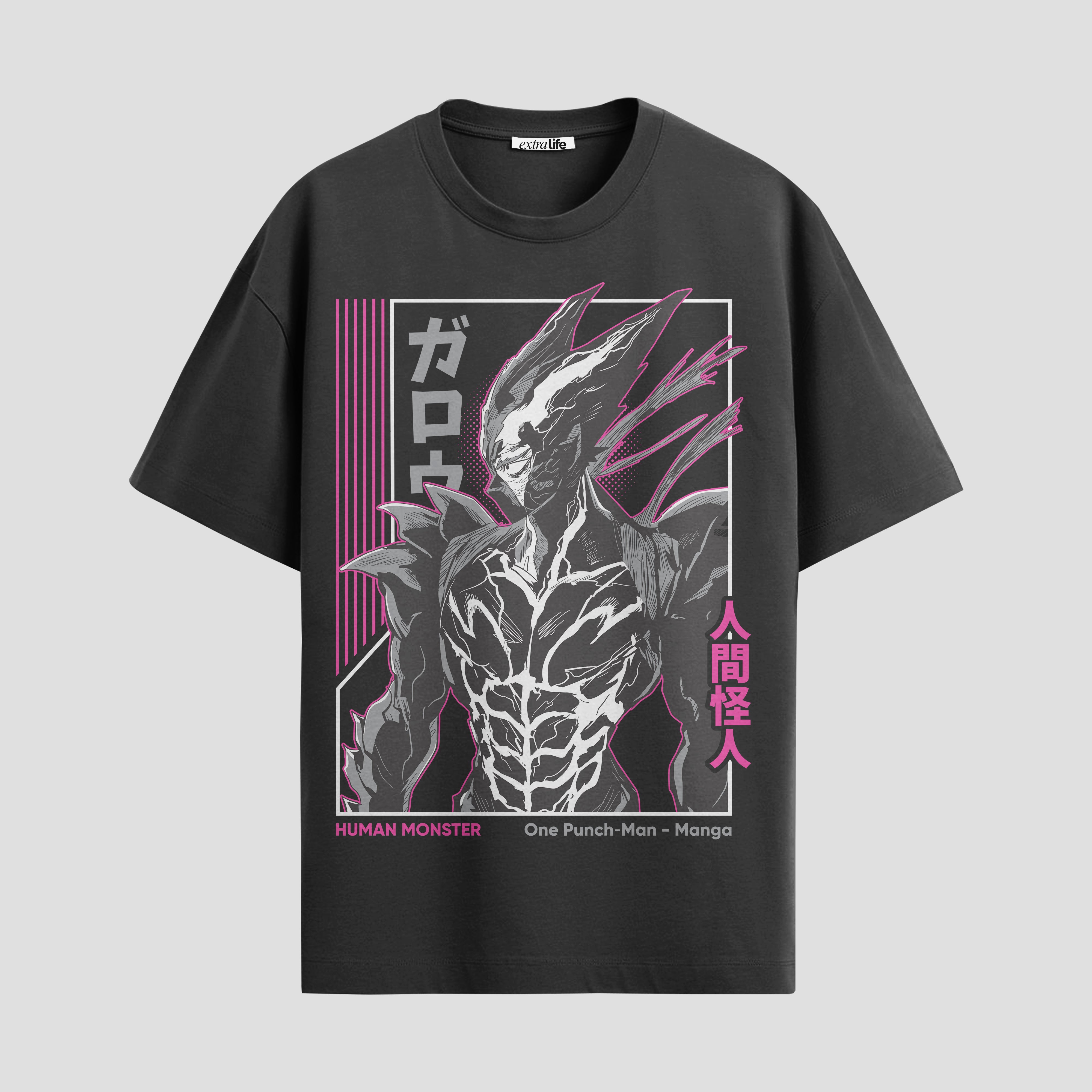 Playera urbana de anime y gaming ExtraLife MX, corte Standard Fit unisex ligero y transpirable en color Deep Black y Pure White, ropa de uso diario para gym y casual.