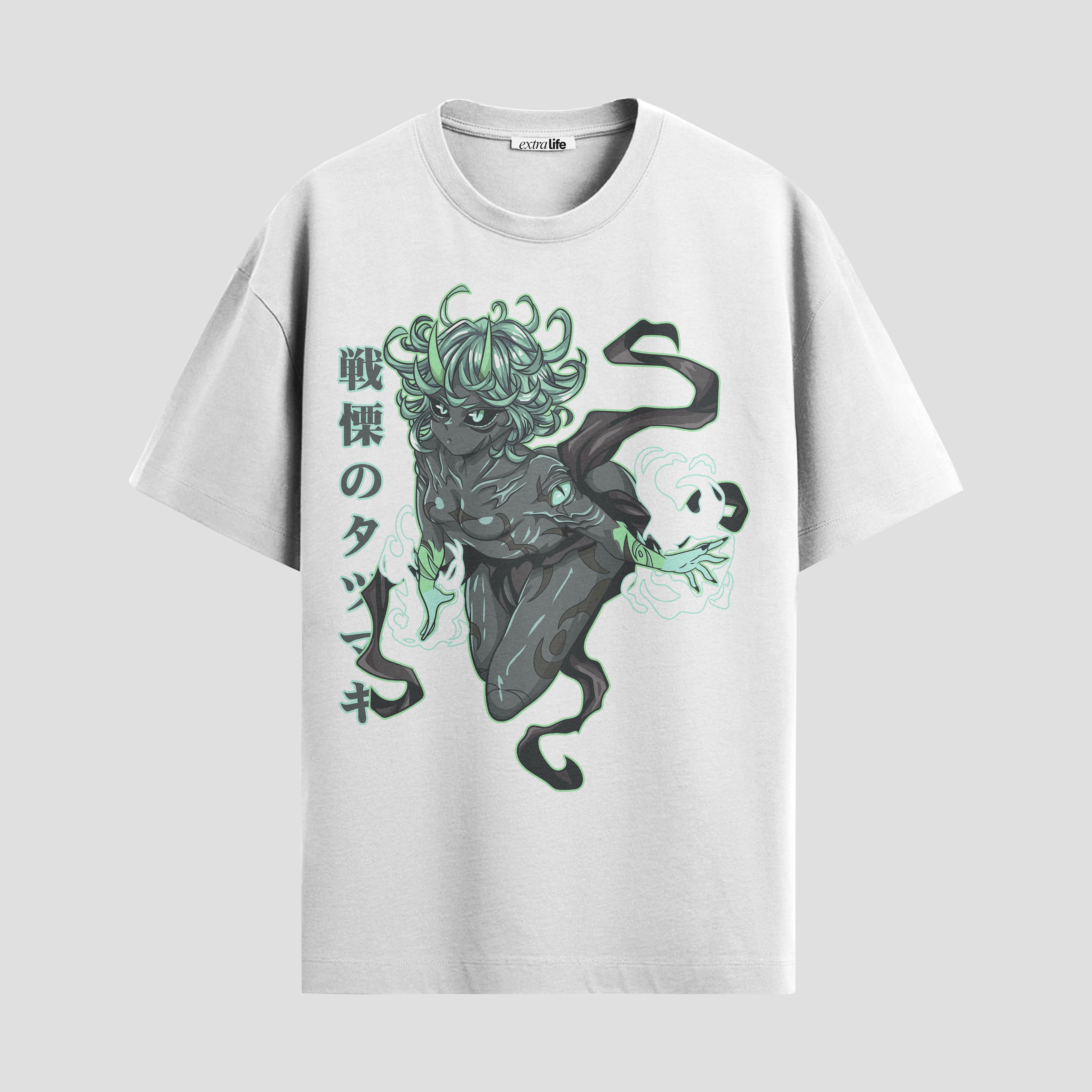 Playera urbana de anime y gaming ExtraLife MX, corte Standard Fit unisex ligero y transpirable en color Deep Black y Pure White, ropa de uso diario para gym y casual.