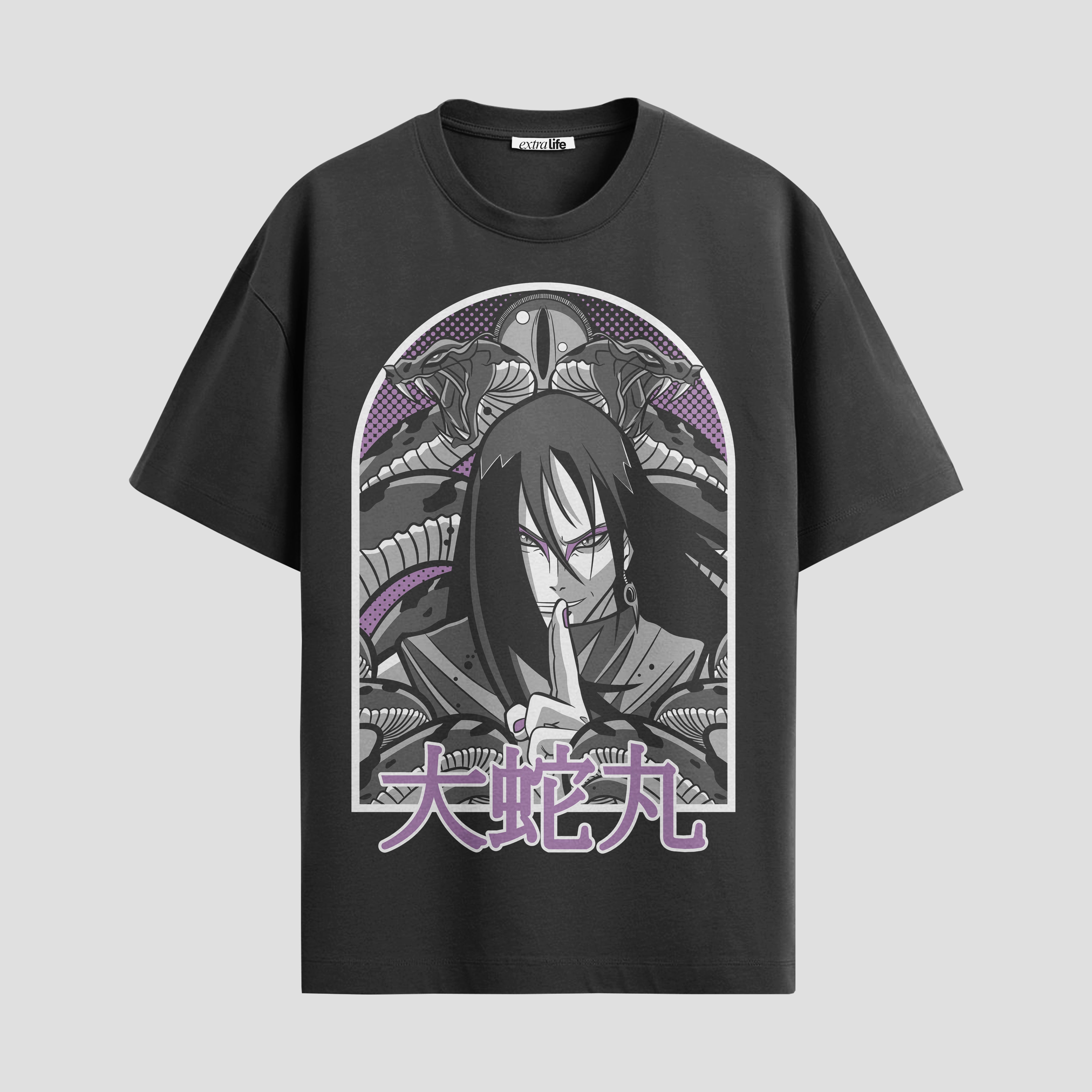 Playera urbana de anime y gaming ExtraLife MX, corte Standard Fit unisex ligero y transpirable en color Deep Black y Pure White, ropa de uso diario para gym y casual.
