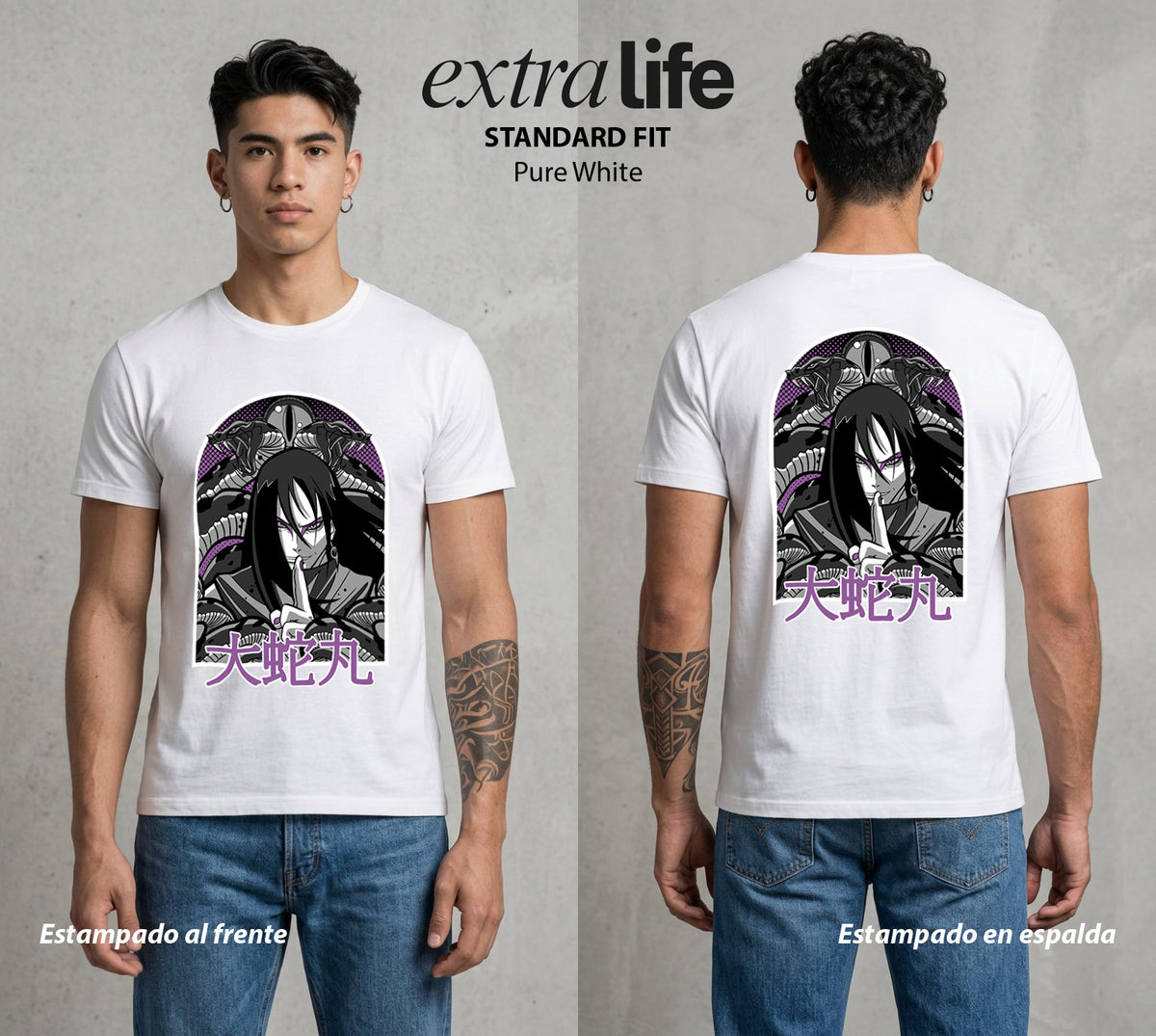 La Aldea Oculta | La Serpiente Inmortal #03420 - Playera Classic Premium | Pure White - Foto en modelo