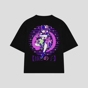 Playera streetwear premium de anime y gaming ExtraLife MX, corte oversized drop shoulder ligero y fresco en color Deep Black y Off-White, moda urbana mexicana de culto.