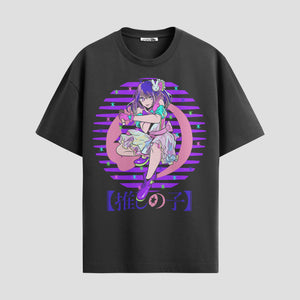 Playera urbana de anime y gaming ExtraLife MX, corte Standard Fit unisex ligero y transpirable en color Deep Black y Pure White, ropa de uso diario para gym y casual.