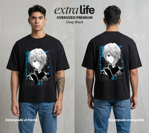 La Industria del Idolo | La Diosa Inutil #03428 - Playera Oversized Premium | Deep Black - Foto en modelo