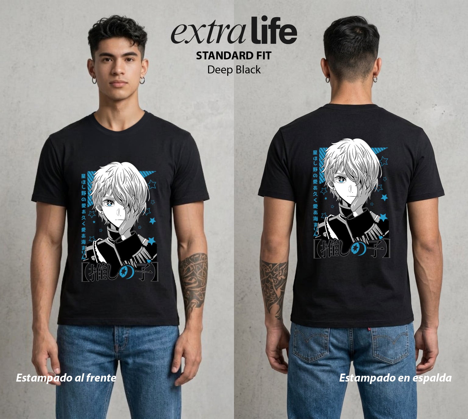 La Industria del Idolo | La Diosa Inutil #03428 - Playera Standard Fit | Deep Black - Foto en modelo