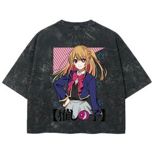Playera streetwear premium de anime y gaming ExtraLife MX, corte boxy deluxe mineral wash heavyweight en color Acid Wash, moda urbana mexicana de culto.