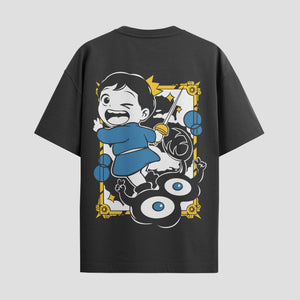 Playera urbana de anime y gaming ExtraLife MX, corte Standard Fit unisex ligero y transpirable en color Deep Black y Pure White, ropa de uso diario para gym y casual.
