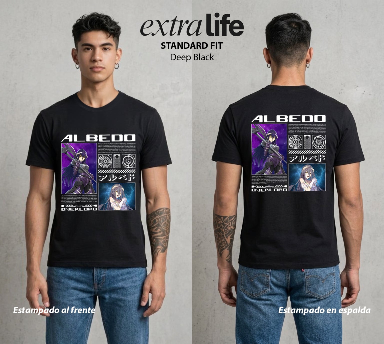 El Senor de las Mazmorras | El Amor del Abismo #03441 - Playera Standard Fit | Deep Black - Foto en modelo