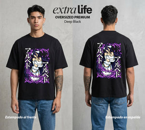El Senor de las Mazmorras | La Devotion del Oscuro #03443 - Playera Oversized Premium | Deep Black - Foto en modelo