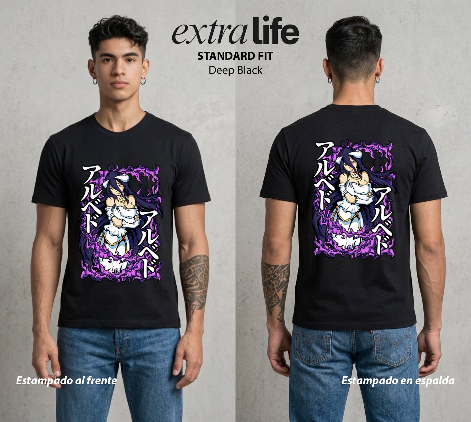 El Senor de las Mazmorras | La Devotion del Oscuro #03443 - Playera Standard Fit | Deep Black - Foto en modelo