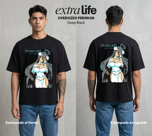 El Senor de las Mazmorras | La Guardian del Lord #03444 - Playera Oversized Premium | Deep Black - Foto en modelo