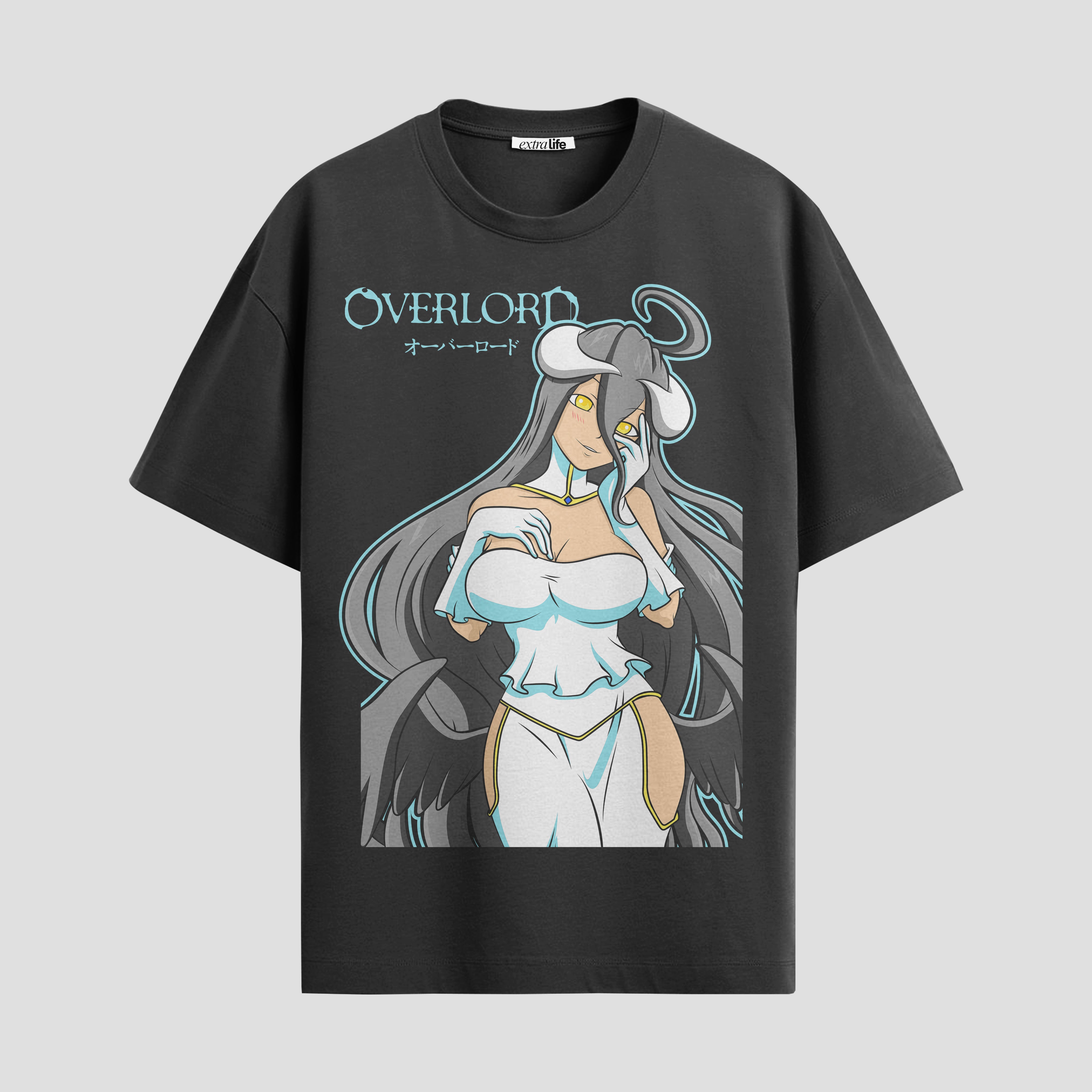 Playera urbana de anime y gaming ExtraLife MX, corte Standard Fit unisex ligero y transpirable en color Deep Black y Pure White, ropa de uso diario para gym y casual.