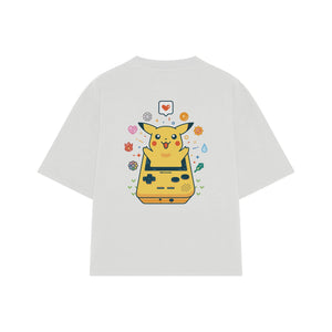 Playera streetwear premium de anime y gaming ExtraLife MX, corte oversized drop shoulder ligero y fresco en color Deep Black y Off-White, moda urbana mexicana de culto.