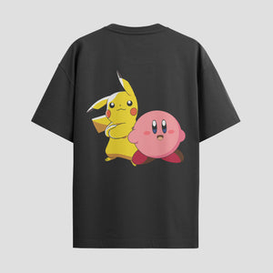 Playera urbana de anime y gaming ExtraLife MX, corte Standard Fit unisex ligero y transpirable en color Deep Black y Pure White, ropa de uso diario para gym y casual.