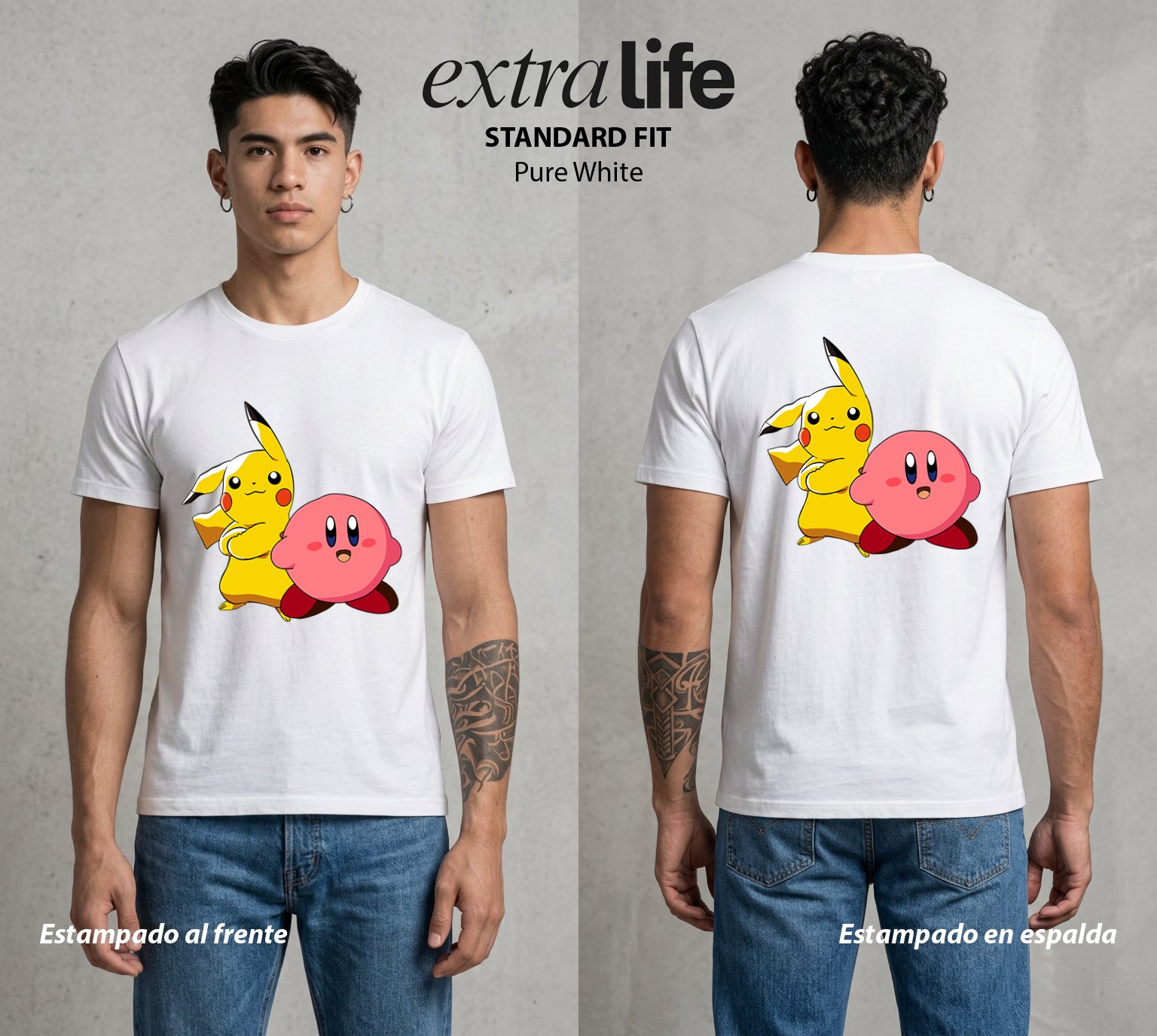 Varios Mundos | El Rayo de Kanto #03451 - Playera Standard Fit | Pure White - Foto en modelo