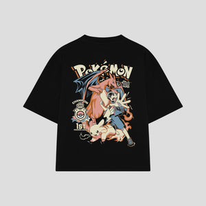 Playera streetwear premium de anime y gaming ExtraLife MX, corte oversized drop shoulder ligero y fresco en color Deep Black y Off-White, moda urbana mexicana de culto.