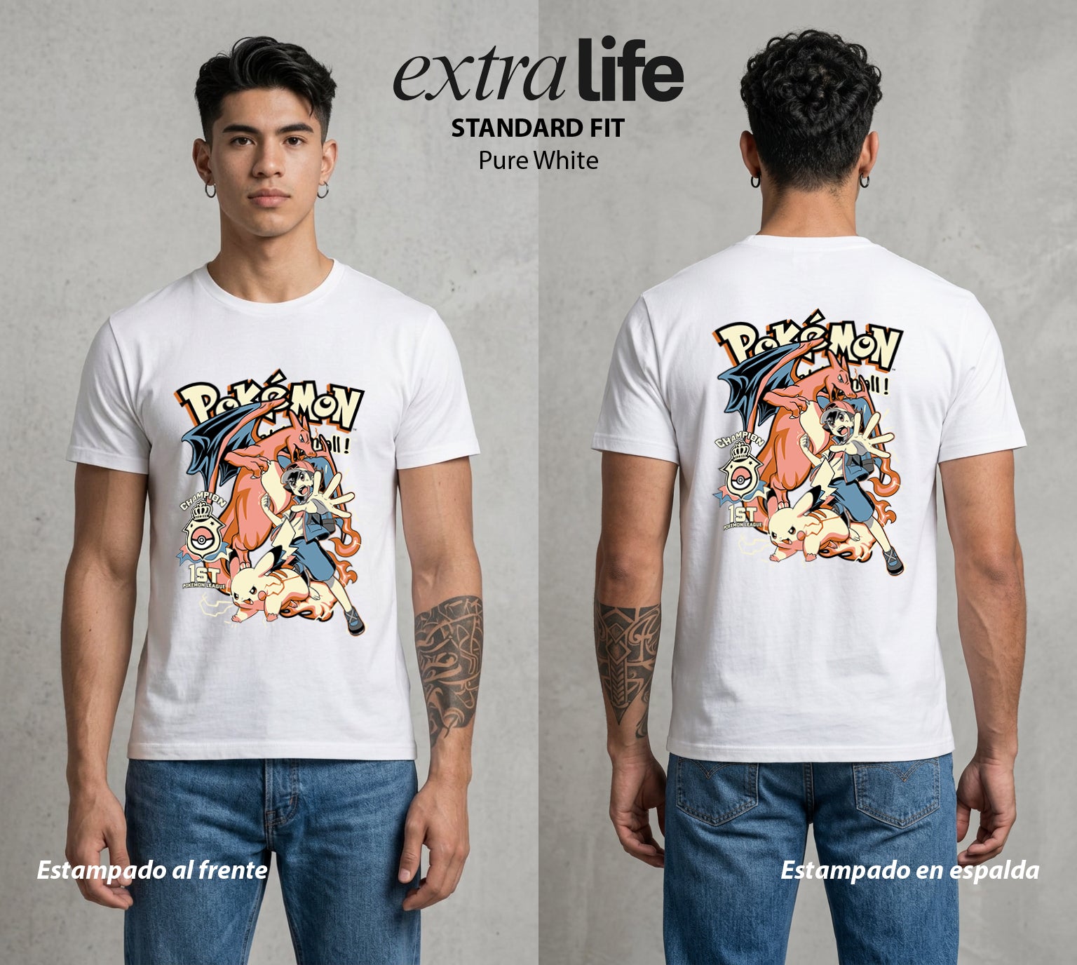 El Mundo Entrenador | El Torneo del Maestro #03453 - Playera Standard Fit | Pure White - Foto en modelo
