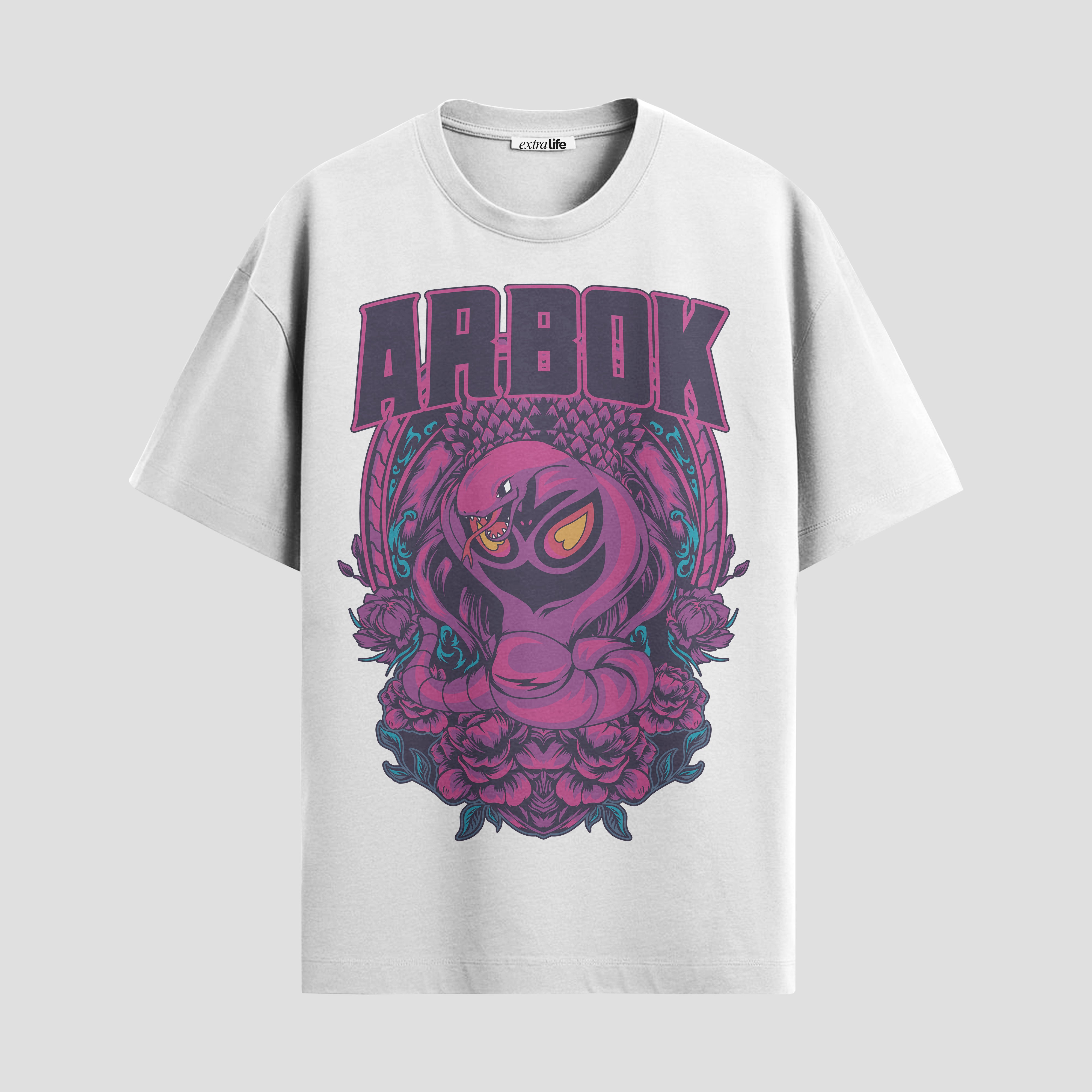 Playera urbana de anime y gaming ExtraLife MX, corte Standard Fit unisex ligero y transpirable en color Deep Black y Pure White, ropa de uso diario para gym y casual.