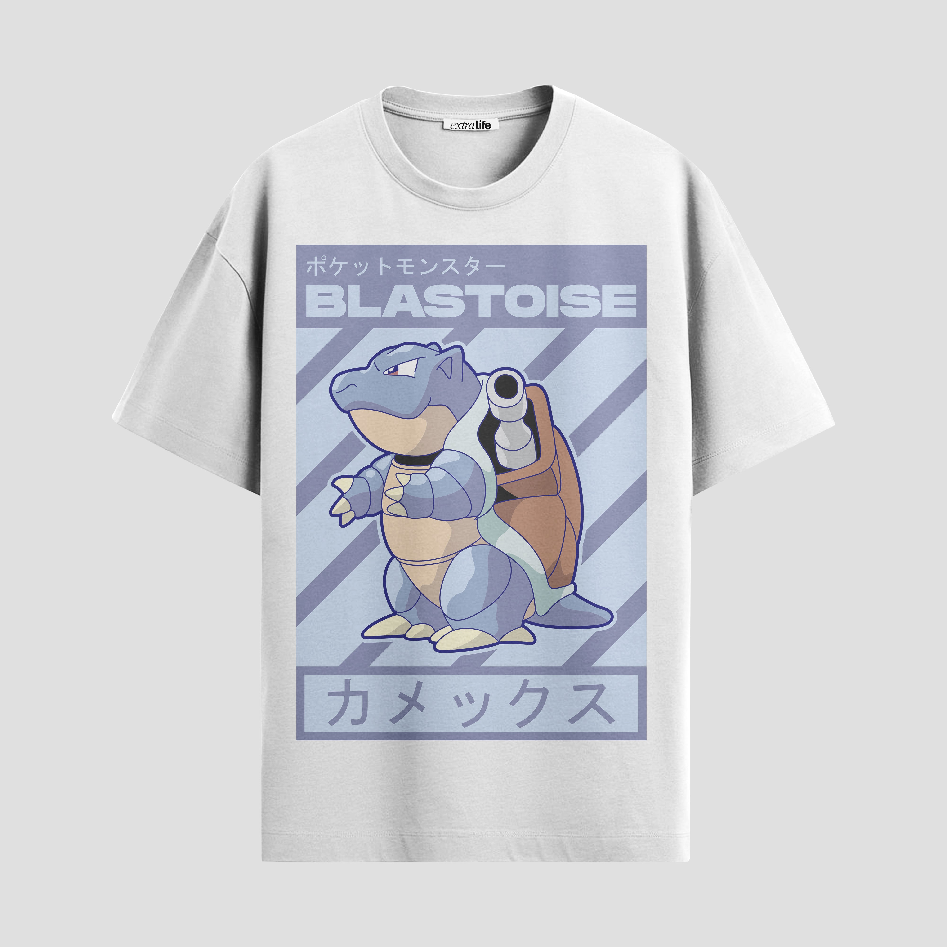Playera urbana de anime y gaming ExtraLife MX, corte Standard Fit unisex ligero y transpirable en color Deep Black y Pure White, ropa de uso diario para gym y casual.