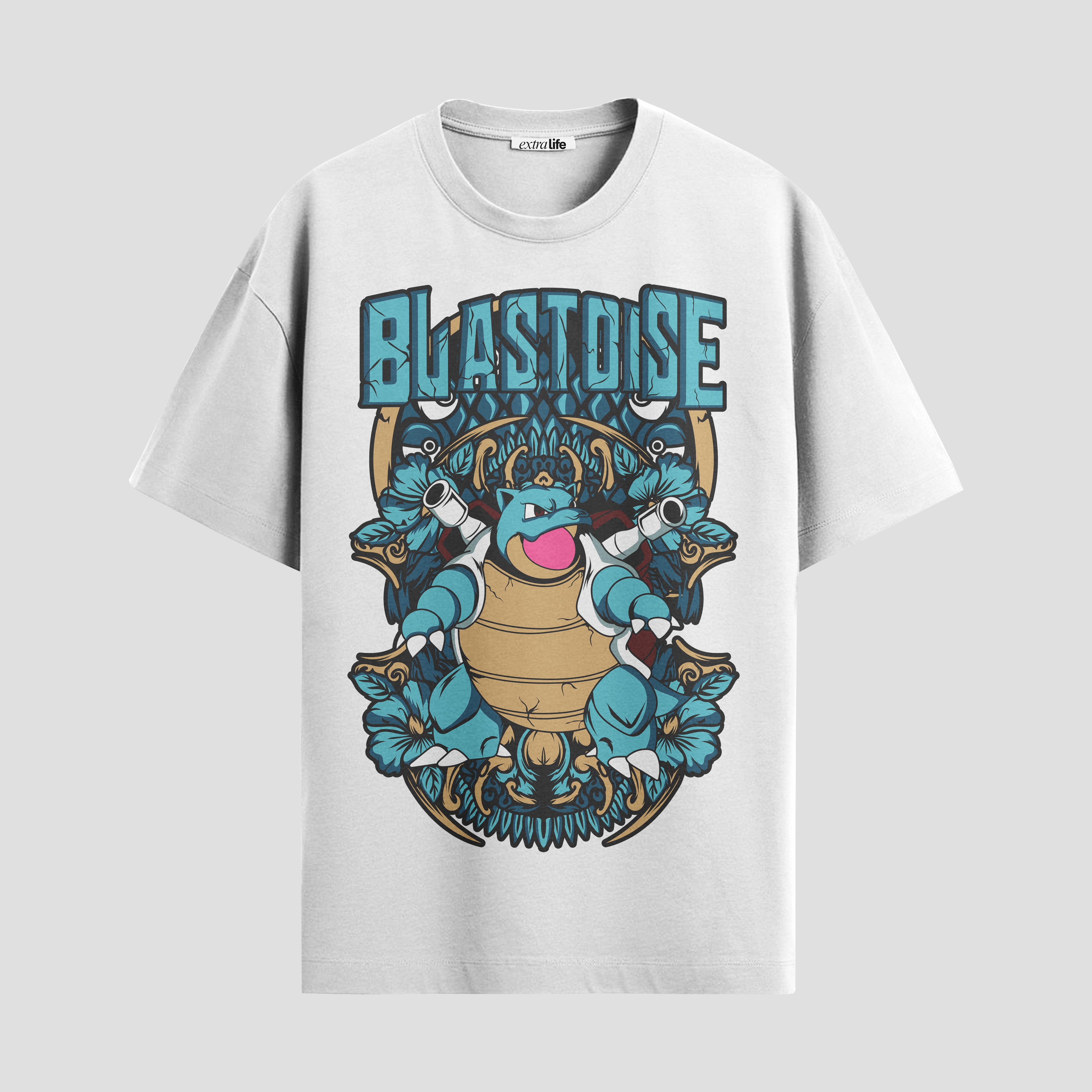 Playera urbana de anime y gaming ExtraLife MX, corte Standard Fit unisex ligero y transpirable en color Deep Black y Pure White, ropa de uso diario para gym y casual.