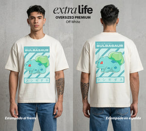El Mundo Entrenador | La Flor del Inicio #03462 - Playera Oversized Premium | Off White - Foto en modelo