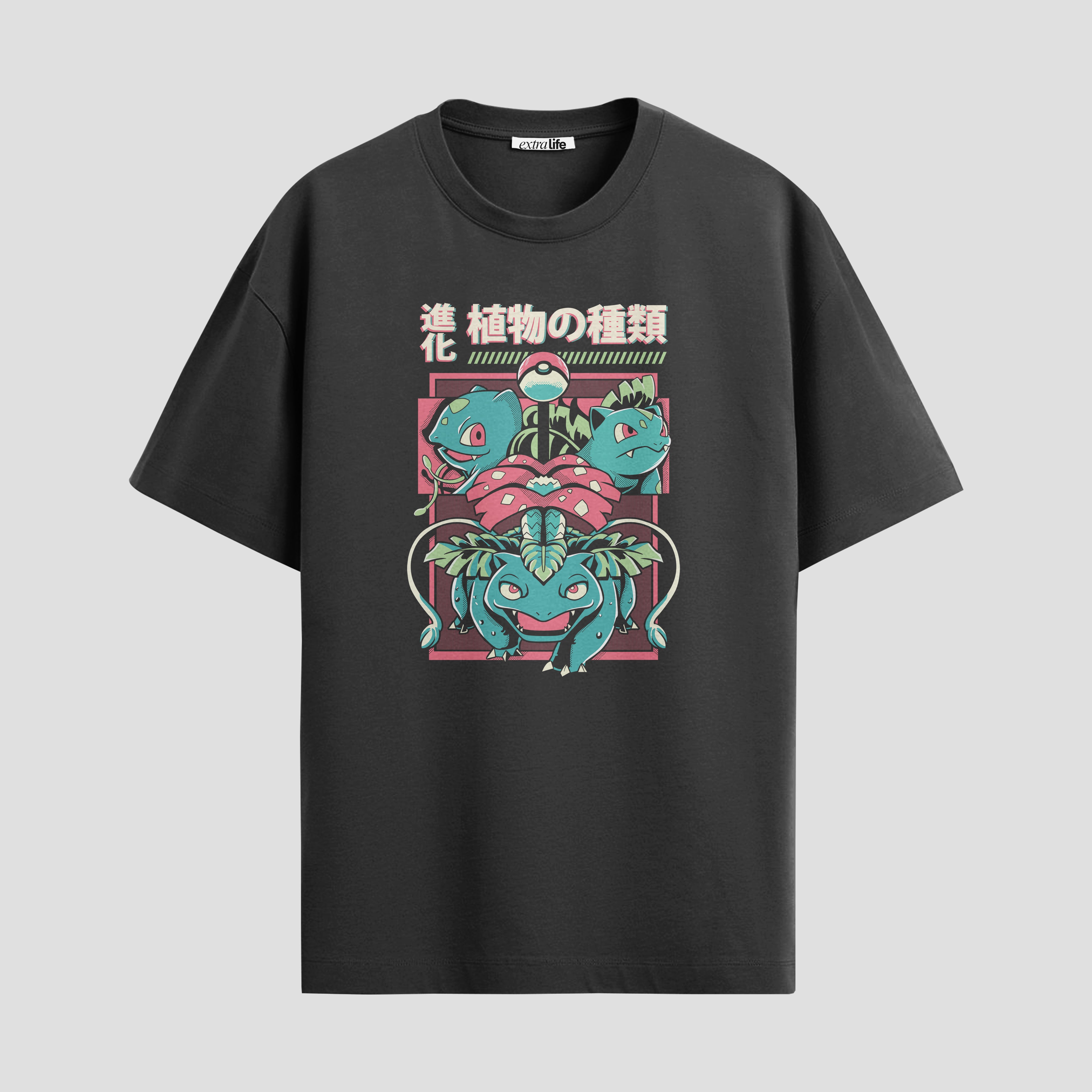 Playera urbana de anime y gaming ExtraLife MX, corte Standard Fit unisex ligero y transpirable en color Deep Black y Pure White, ropa de uso diario para gym y casual.