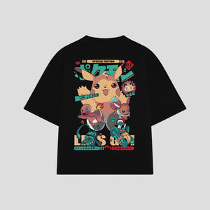 Playera streetwear premium de anime y gaming ExtraLife MX, corte oversized drop shoulder ligero y fresco en color Deep Black y Off-White, moda urbana mexicana de culto.