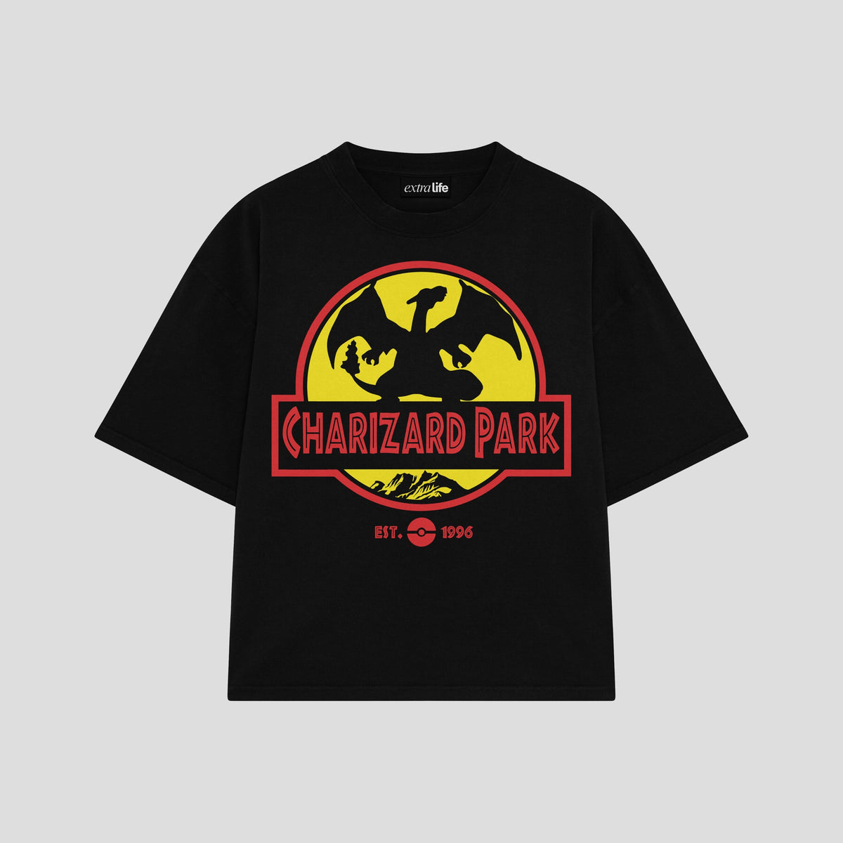 Playera streetwear premium de anime y gaming ExtraLife MX, corte oversized drop shoulder ligero y fresco en color Deep Black y Off-White, moda urbana mexicana de culto.
