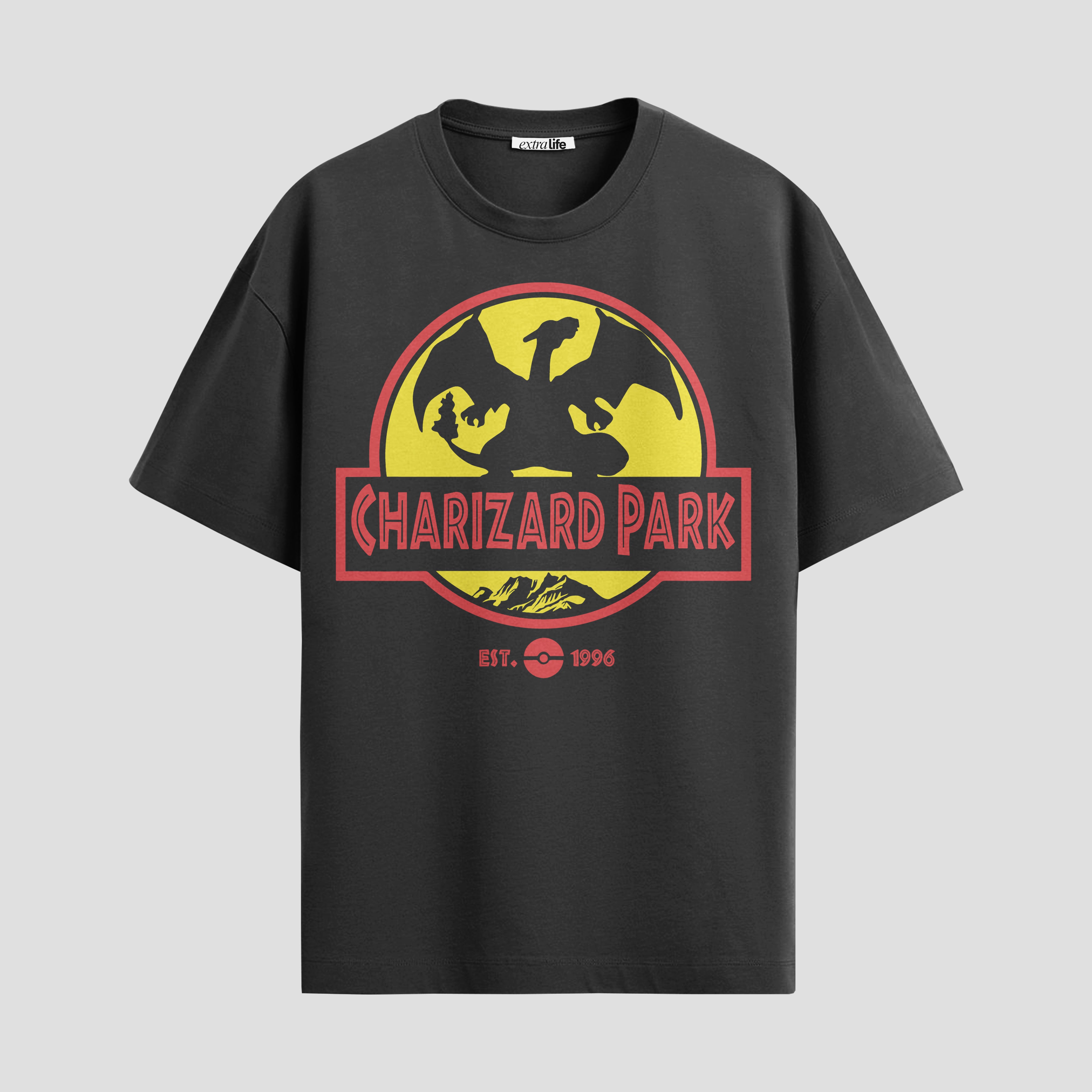 Playera urbana de anime y gaming ExtraLife MX, corte Standard Fit unisex ligero y transpirable en color Deep Black y Pure White, ropa de uso diario para gym y casual.