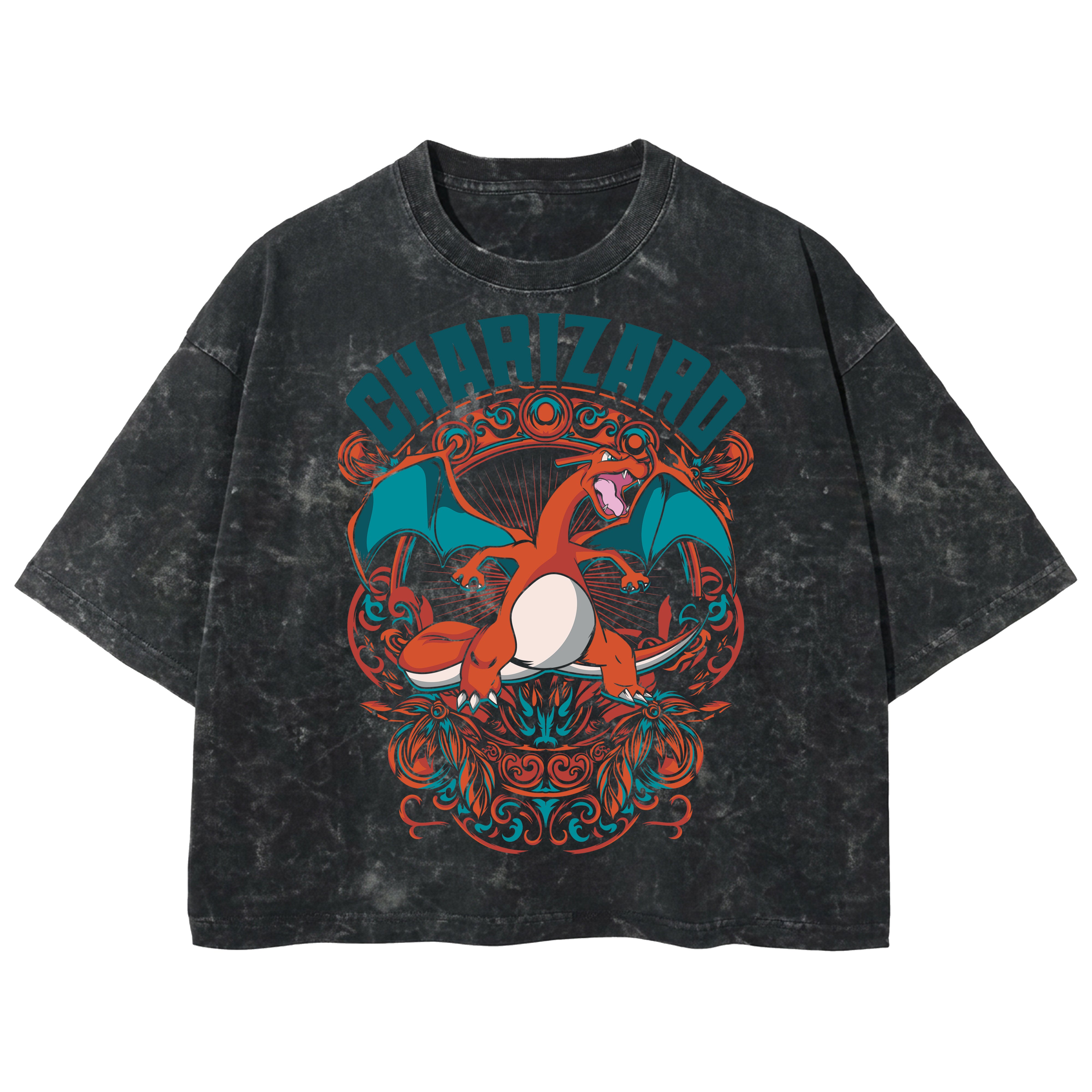 Playera streetwear premium de anime y gaming ExtraLife MX, corte boxy deluxe mineral wash heavyweight en color Acid Wash, moda urbana mexicana de culto.