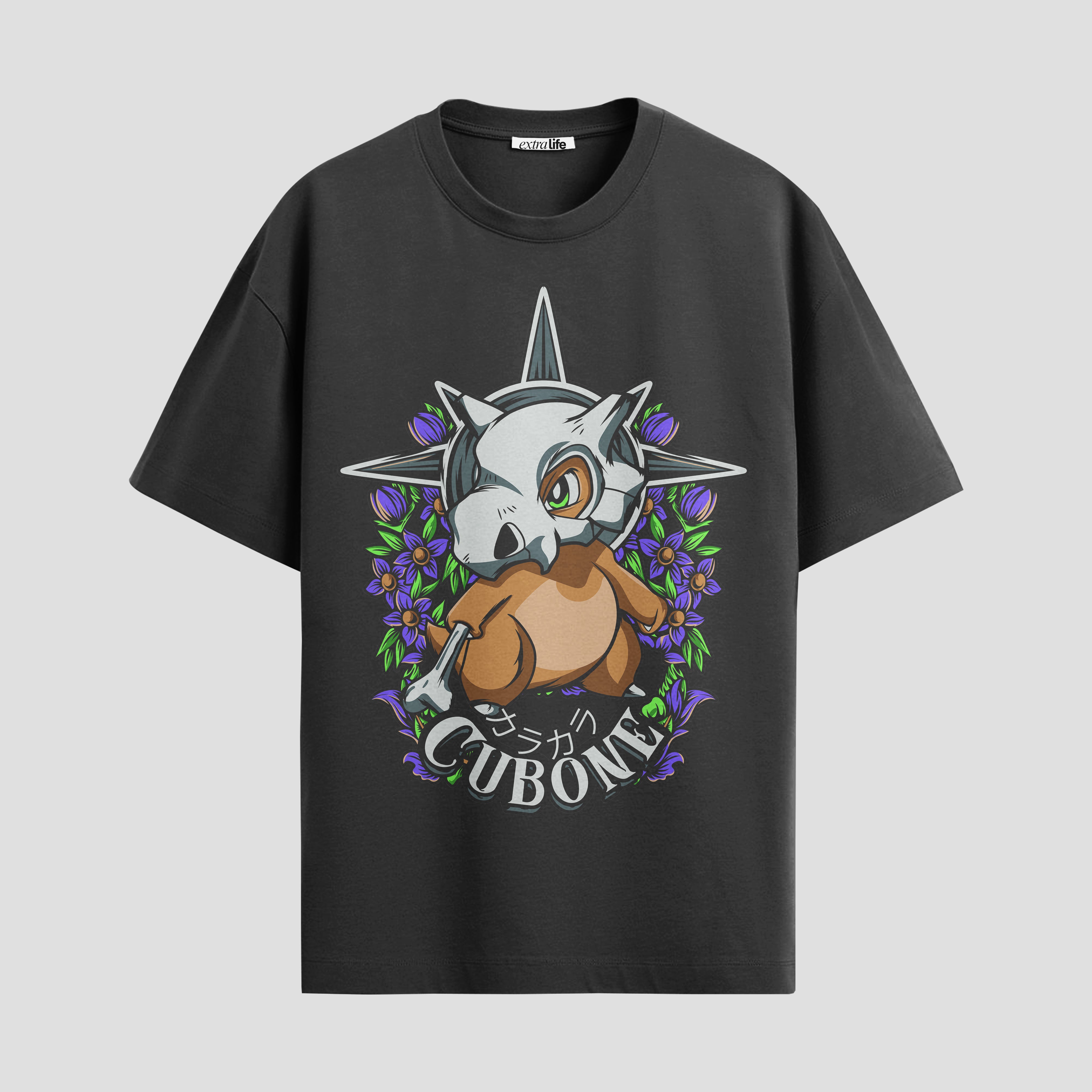 Playera urbana de anime y gaming ExtraLife MX, corte Standard Fit unisex ligero y transpirable en color Deep Black y Pure White, ropa de uso diario para gym y casual.