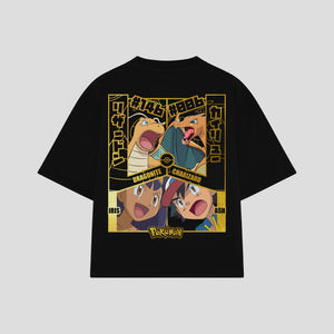 Playera streetwear premium de anime y gaming ExtraLife MX, corte oversized drop shoulder ligero y fresco en color Deep Black y Off-White, moda urbana mexicana de culto.