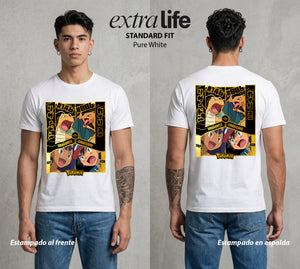 El Mundo Entrenador | El Dragon del Fuego #03484 - Playera Standard Fit | Pure White - Foto en modelo
