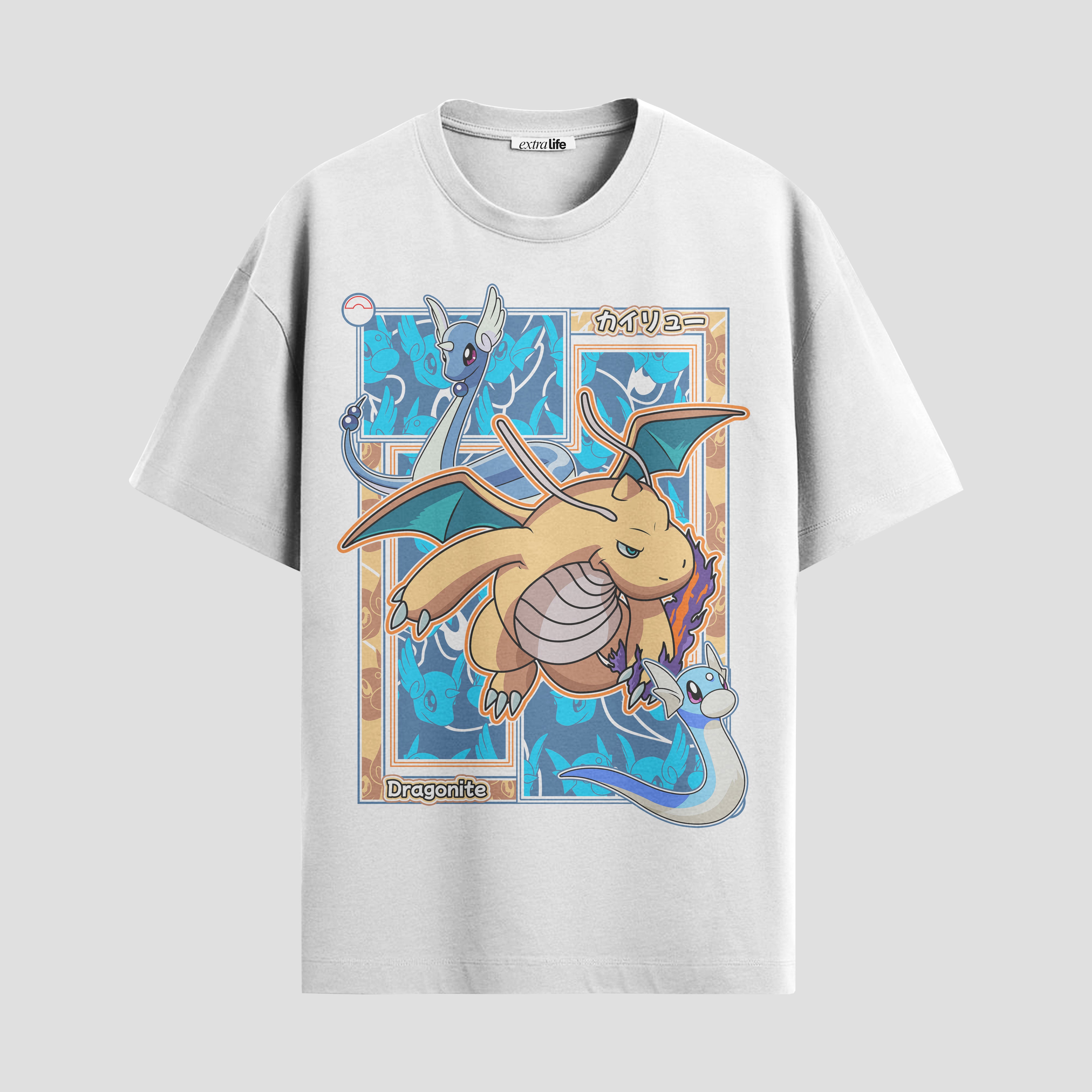 Playera urbana de anime y gaming ExtraLife MX, corte Standard Fit unisex ligero y transpirable en color Deep Black y Pure White, ropa de uso diario para gym y casual.