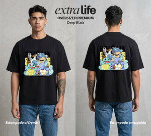 El Mundo Entrenador | La Transformacion Evolucion #03491 - Playera Oversized Premium | Deep Black - Foto en modelo