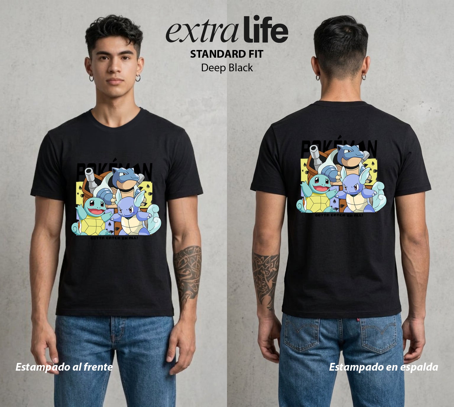 El Mundo Entrenador | La Transformacion Evolucion #03491 - Playera Standard Fit | Deep Black - Foto en modelo