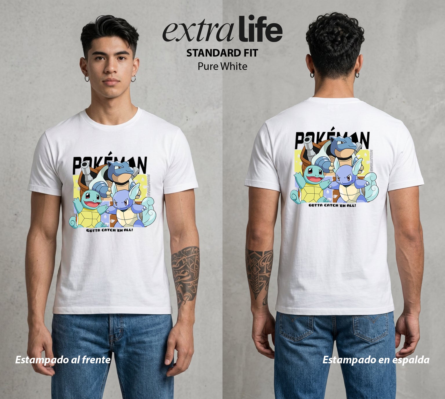 El Mundo Entrenador | La Transformacion Evolucion #03491 - Playera Standard Fit | Pure White - Foto en modelo