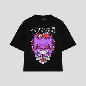 Playera streetwear premium de anime y gaming ExtraLife MX, corte oversized drop shoulder ligero y fresco en color Deep Black y Off-White, moda urbana mexicana de culto.