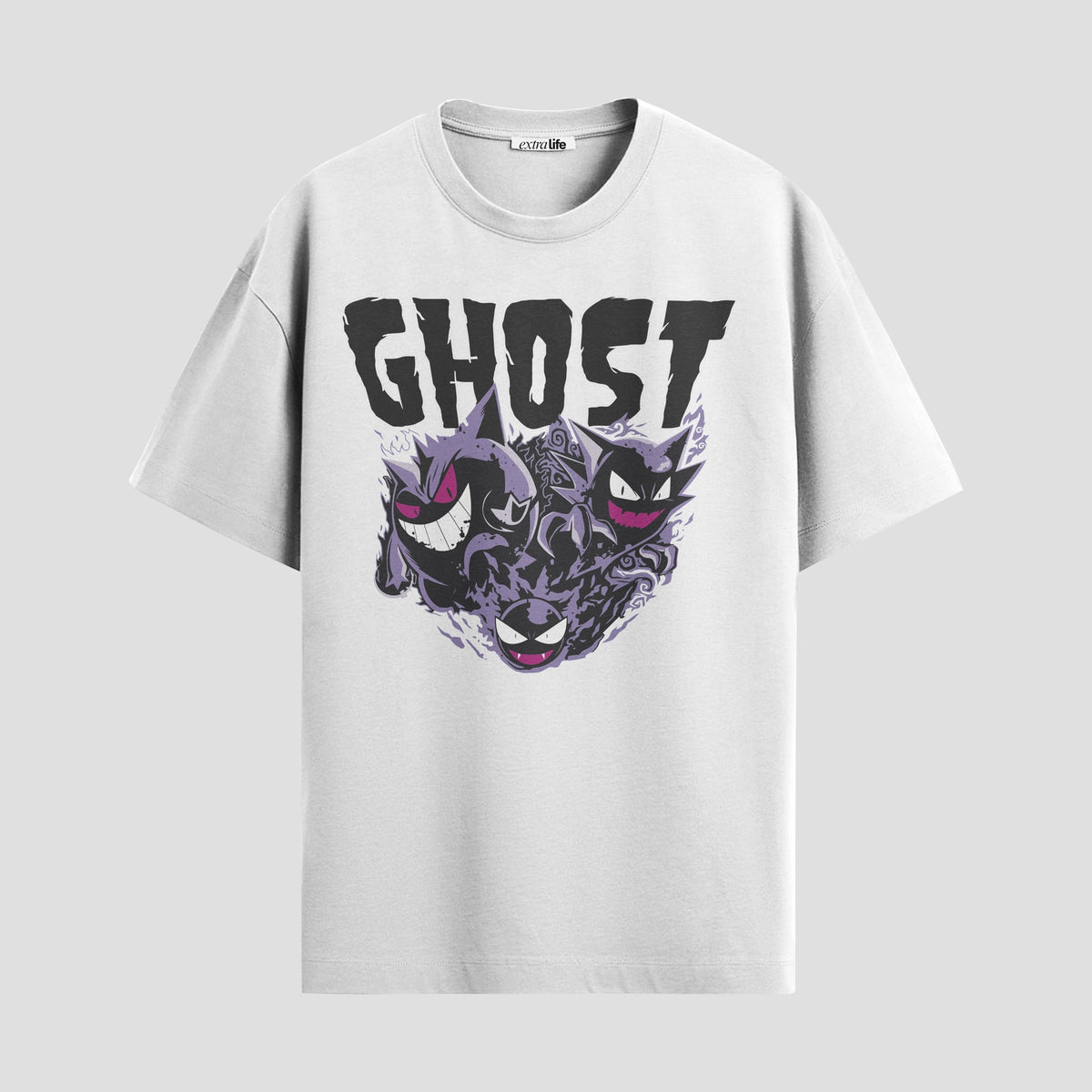 Playera urbana de anime y gaming ExtraLife MX, corte Classic Premium unisex ligero y transpirable en color Deep Black y Pure White, ropa de uso diario para gym y casual.