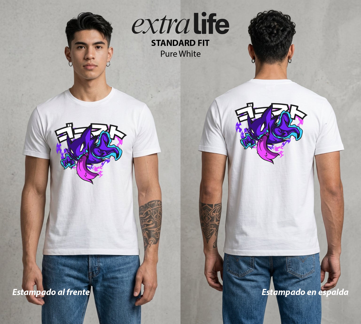 El Mundo Entrenador | El Fantasma Intermedio #03509 - Playera Standard Fit | Pure White - Foto en modelo