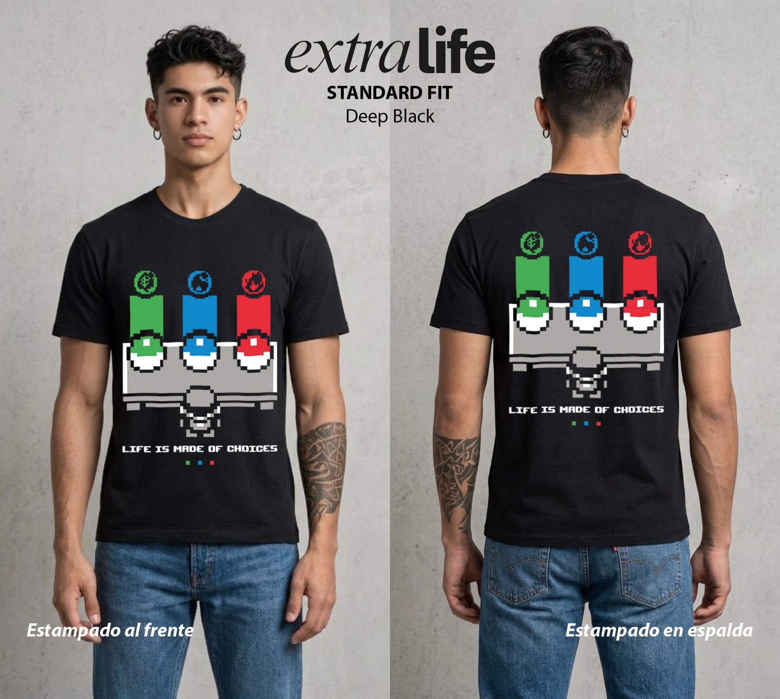 El Mundo Entrenador | Los Iniciales del Mundo #03510 - Playera Standard Fit | Deep Black - Foto en modelo
