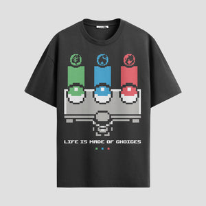Playera urbana de anime y gaming ExtraLife MX, corte Standard Fit unisex ligero y transpirable en color Deep Black y Pure White, ropa de uso diario para gym y casual.