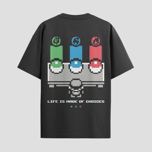 Playera urbana de anime y gaming ExtraLife MX, corte Standard Fit unisex ligero y transpirable en color Deep Black y Pure White, ropa de uso diario para gym y casual.