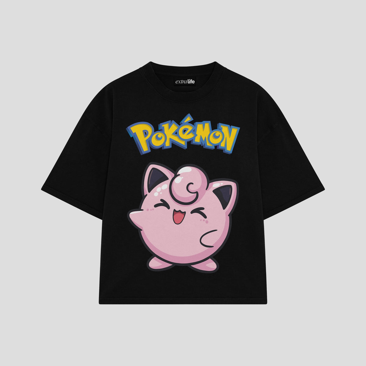 Playera streetwear premium de anime y gaming ExtraLife MX, corte oversized drop shoulder ligero y fresco en color Deep Black y Off-White, moda urbana mexicana de culto.