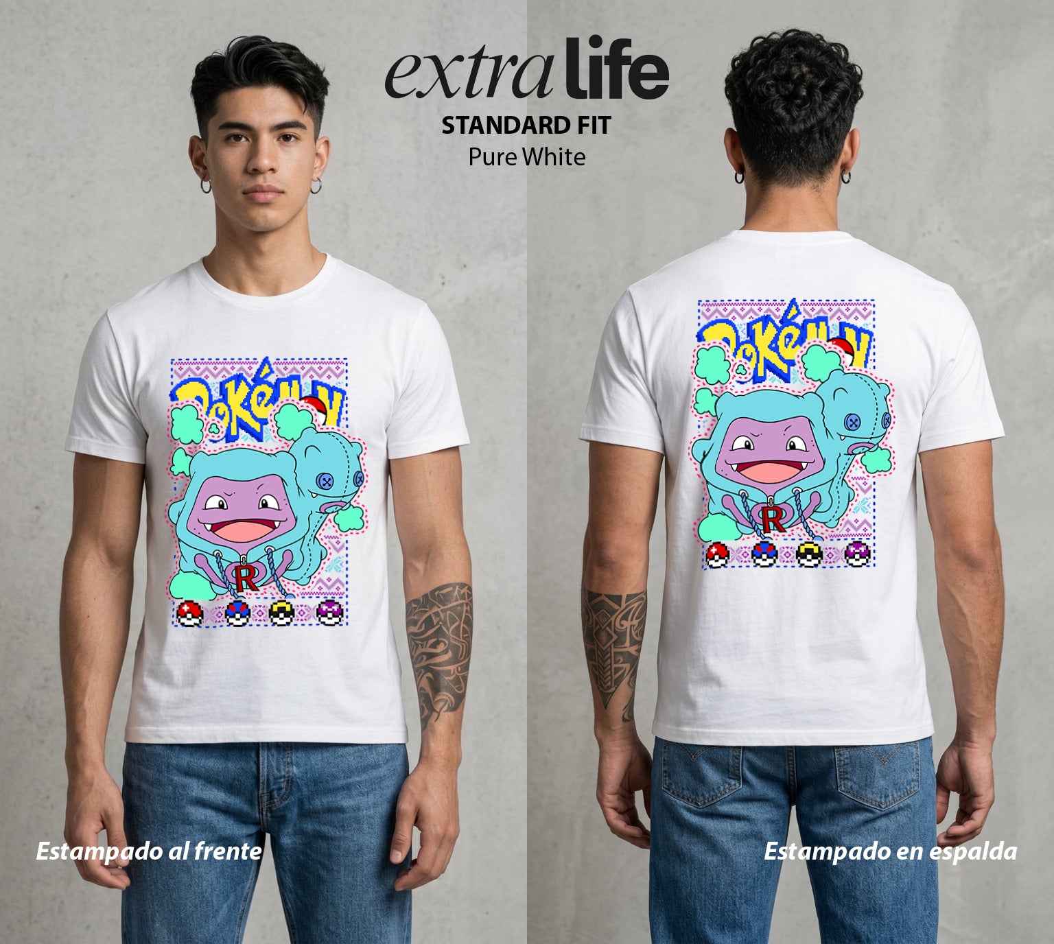 El Mundo Entrenador | La Navidad del Veneno Navidad Gamer #03515 - Playera Standard Fit | Pure White - Foto en modelo