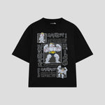 Playera streetwear premium de anime y gaming ExtraLife MX, corte oversized drop shoulder ligero y fresco en color Deep Black y Off-White, moda urbana mexicana de culto.