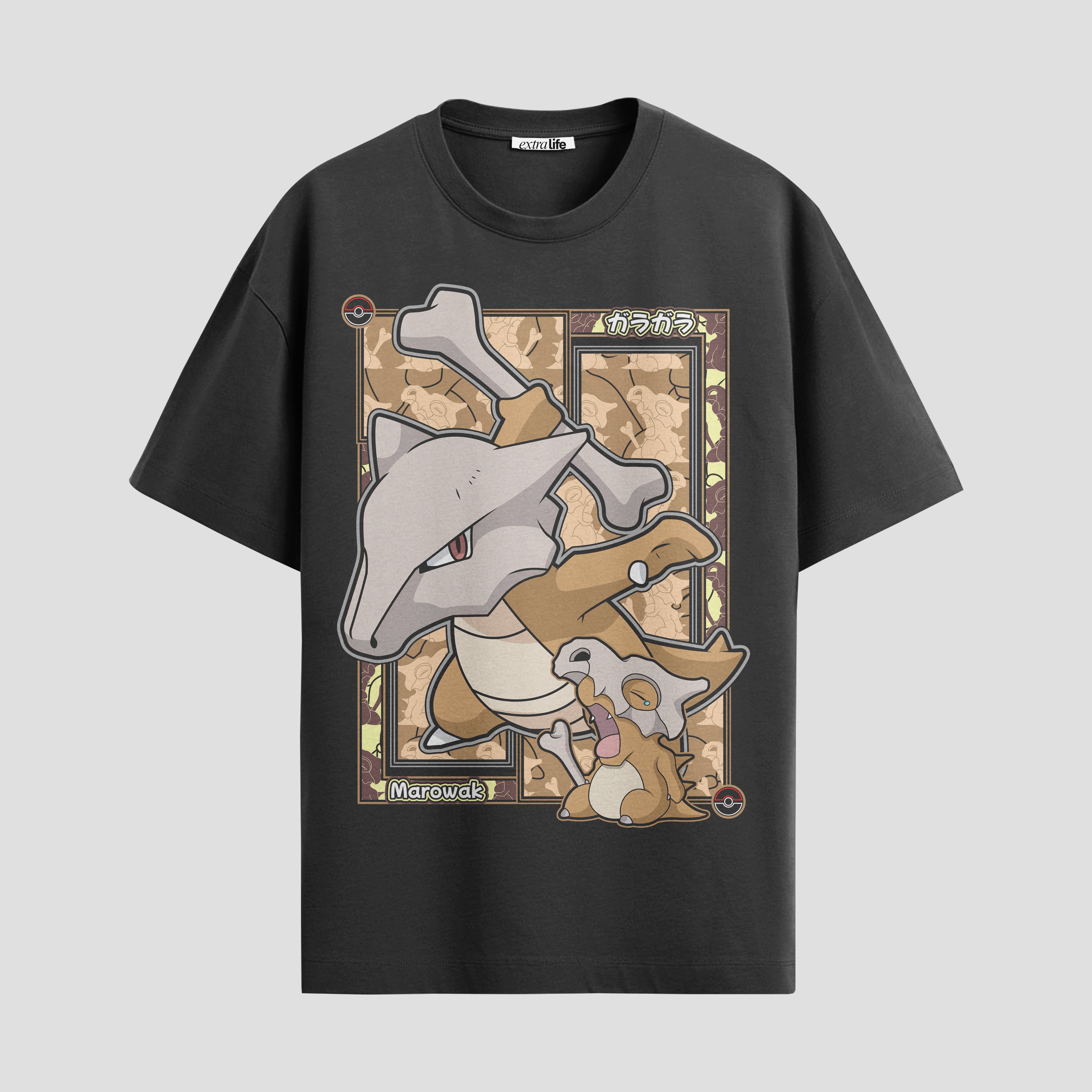 Playera urbana de anime y gaming ExtraLife MX, corte Standard Fit unisex ligero y transpirable en color Deep Black y Pure White, ropa de uso diario para gym y casual.